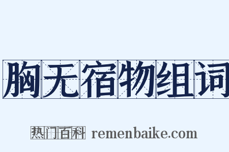 胸无宿物组词是什么意思的图片